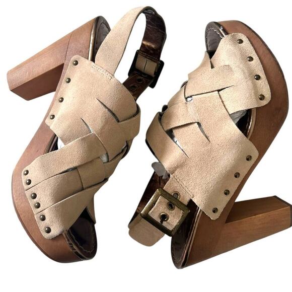 Ciao Bella Women's Haute Braided Slingback Suede Sandal Cream Size 7 - Picture 3 of 9